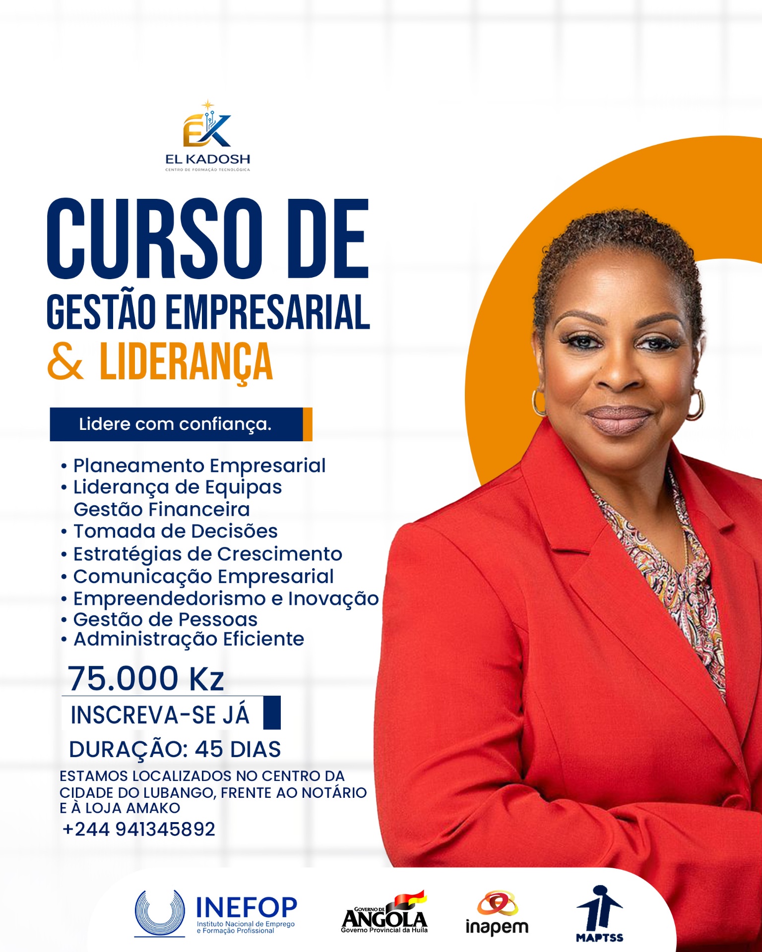 Curso de Gestão Empresarial e Liderança — El Kadosh Lubango
